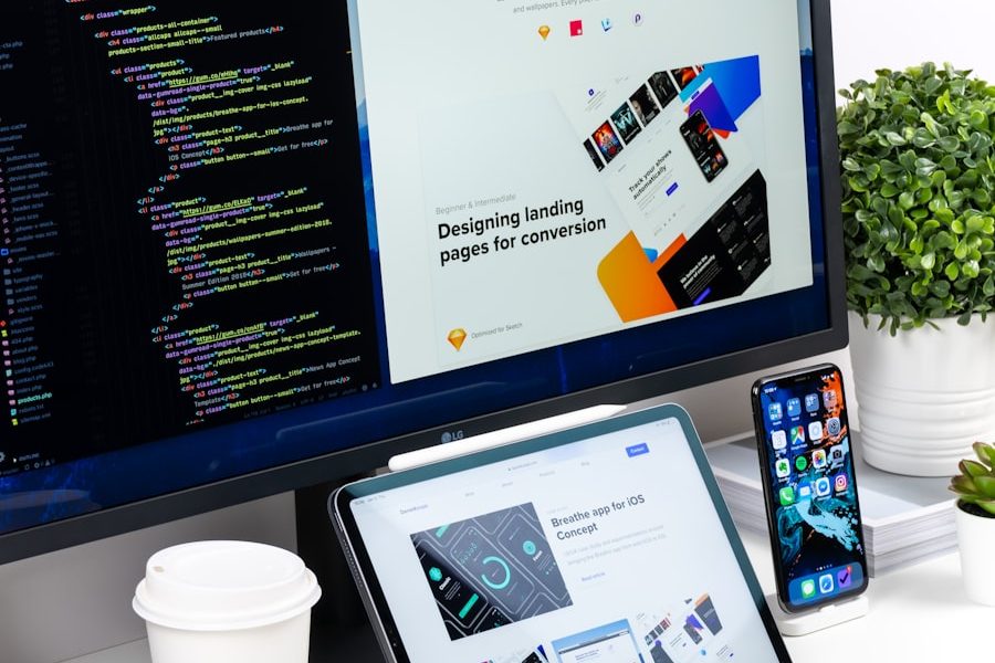 Laptop, tablet and phone displaying a website design on a desk, representing the Boutique Retail Storefront project