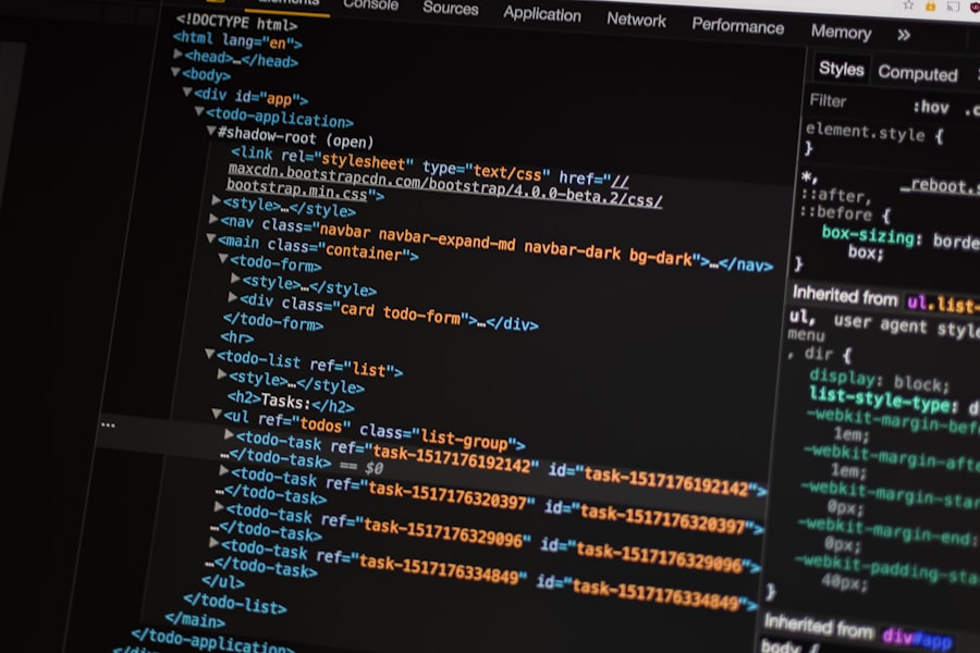 Website code shown in a browser's developer tools, representing the Regional Logistics Portal project